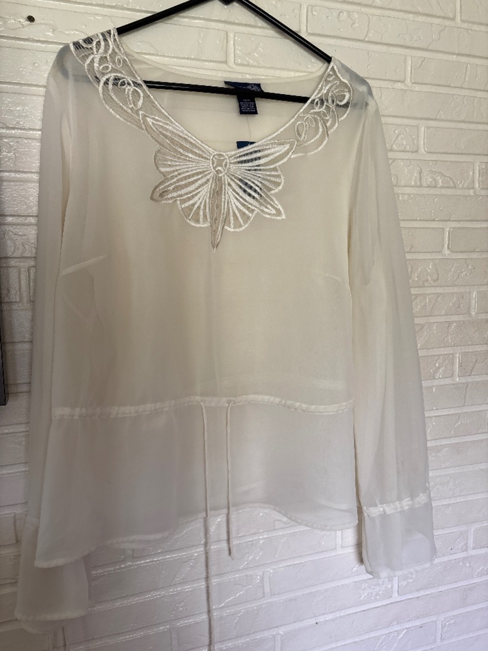 Vintage Lane Bryant embroidered collar top